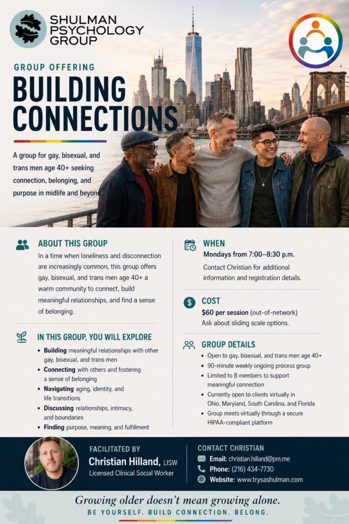 Building Connections: A Group for Gay, Bisexual & Trans Men 40+